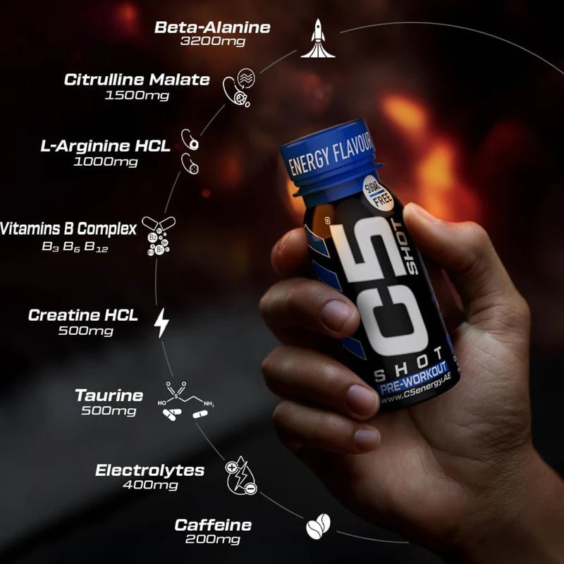 C5 SHOT Pre-Workout Drink | 80ml Liquid Shot | 200mg Caffeine by C5