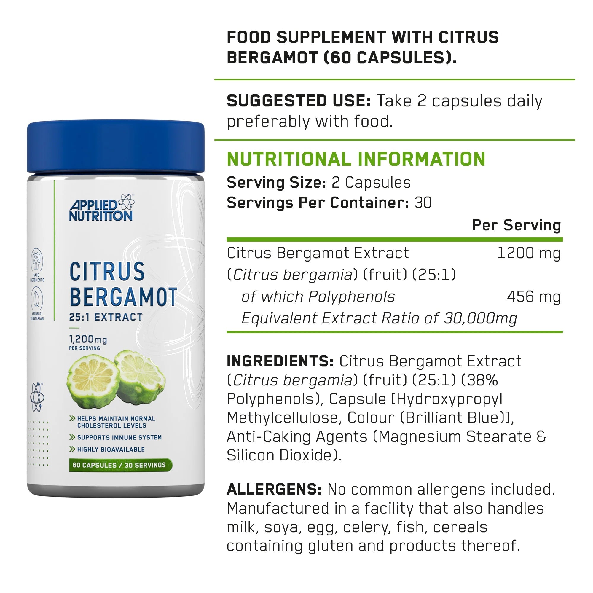 Citrus Bergamot 60Caps Highly Bioavailable Heart Health And Cholesterol Support For Adults With Immune Benefits - Right Dose supplements