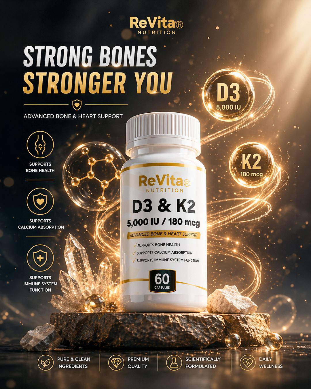ReVita NUTRITION D3 & K2 5000 IU / 180 MCG by ReVita Nutrition