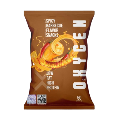 Oxygen High Protein Snacks For Gym Goers Low Fat Spicy Barbecue Crunch Pre Or Post Workout by OXYGEN