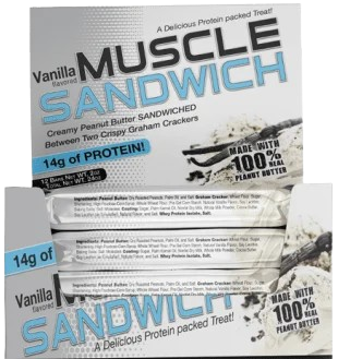 Muscle Sandwich Protein Bar Peanut Butter Crunch Whey 14g For Active Lifestyles by MUSCLE SANDWICH