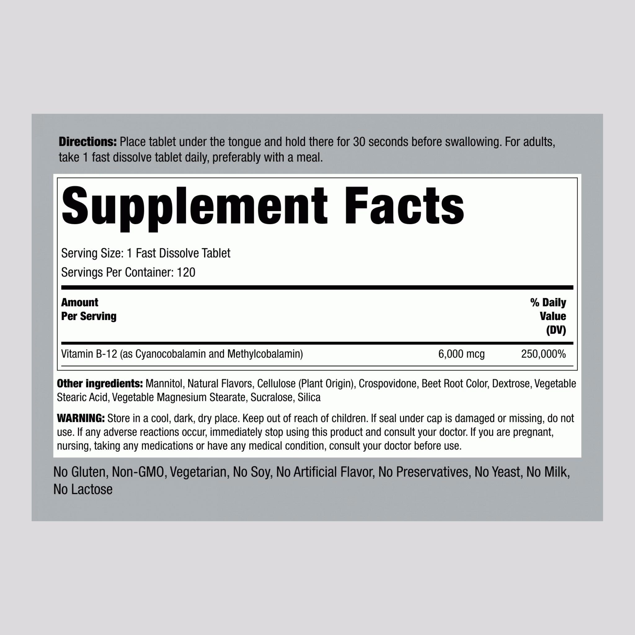 B-12 Complex 6000 mcg, 120 Fast by piping rock
