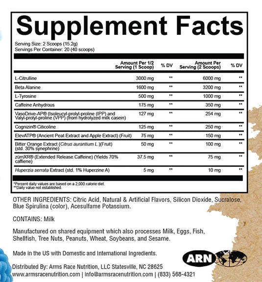 POWDR Harness Pre Workout Powder For Athletes Long Lasting Energy Focus Endurance by ARMS