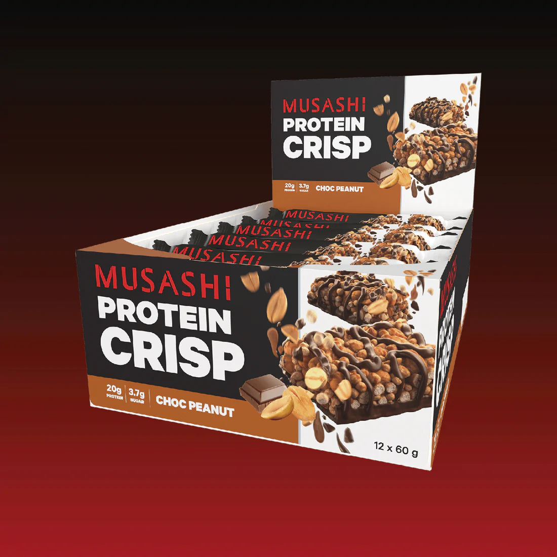 Protein Crisp Bar 60g (Box of 12 Bars)20g protien by musashi