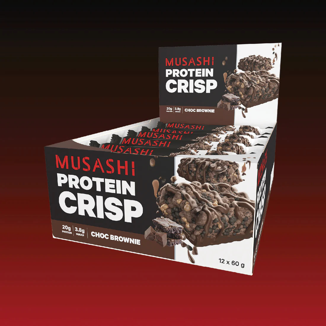Protein Crisp Bar 60g (Box of 12 Bars)20g protien by musashi