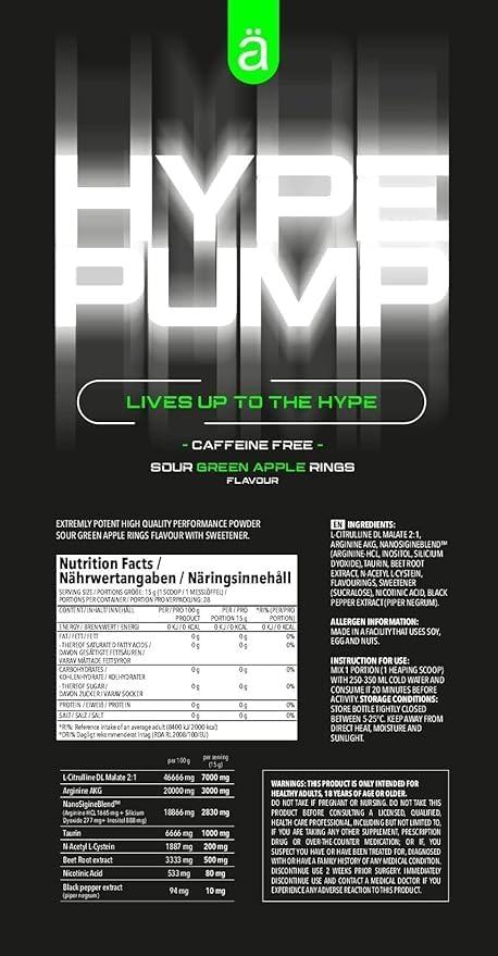 Nano Supps Hype Pump Pre Workout Caffeine Free For Evening Gym Goers Maximum Muscle Pump And Blood Flow by NANO SUPPS