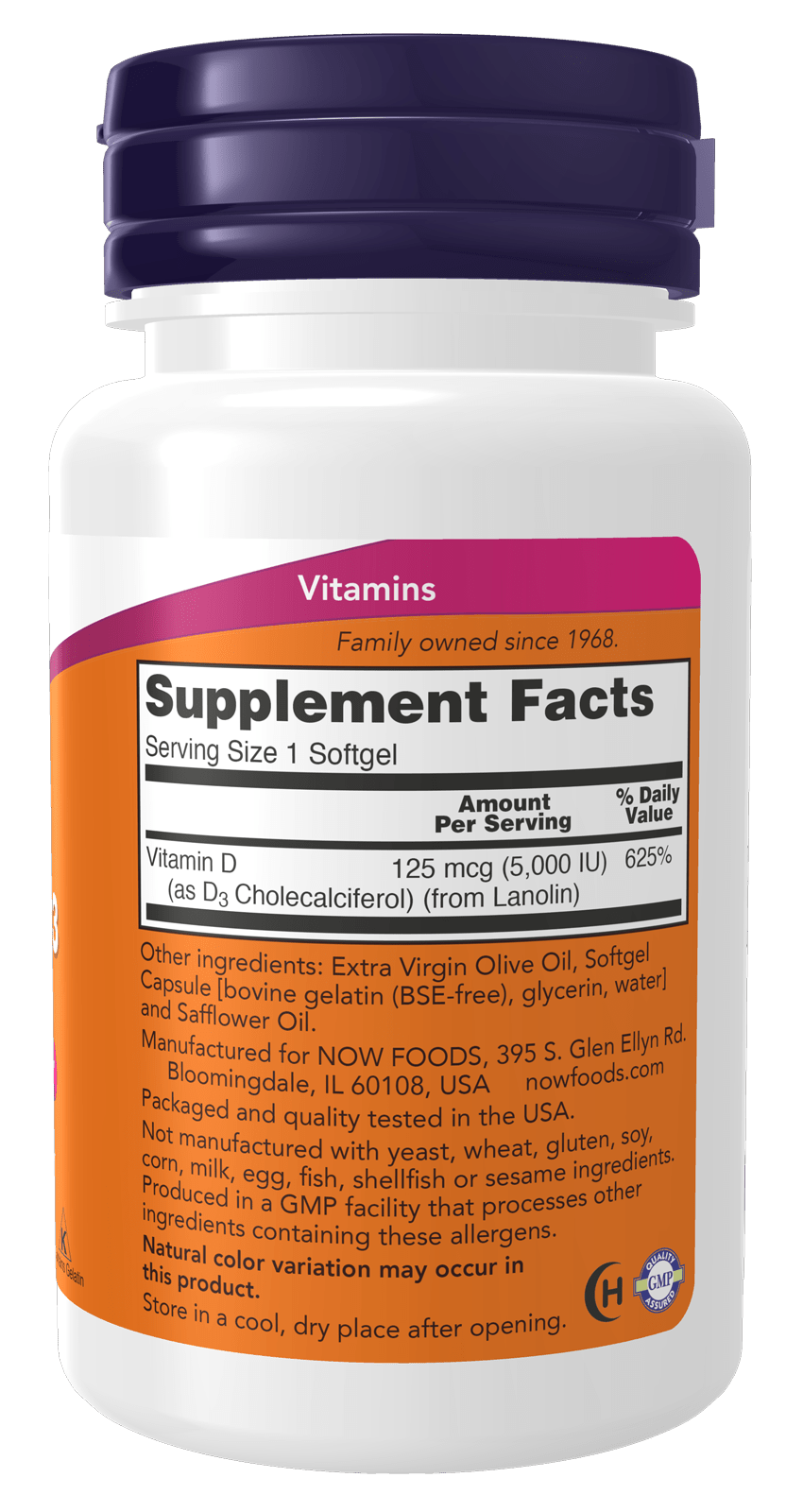 NOW Foods Vitamin D3 5000 IU Softgels For Immune Support And Bone Health - Right Dose supplements