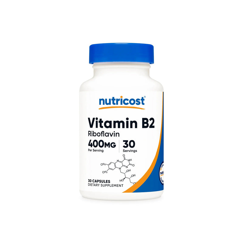 Nutricost Vitamin B2 Riboflavin Capsules Dietary Supplement For Energy Support - Right Dose supplements
