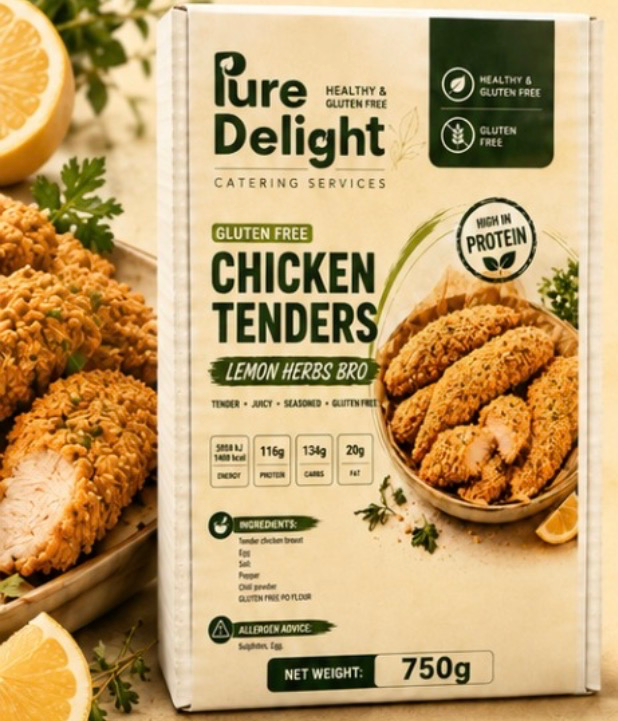 Pure Delight Gluten Free Chicken Tenders 750g – Lemon Herbs