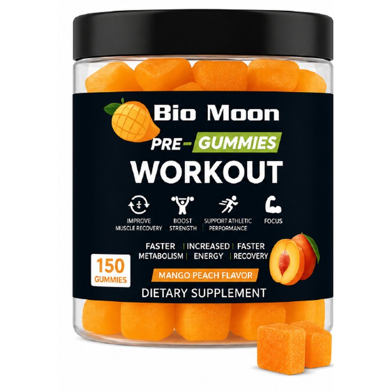 Bio Moon Pre-Workout Gummies 150 Gummies Mango Peach
