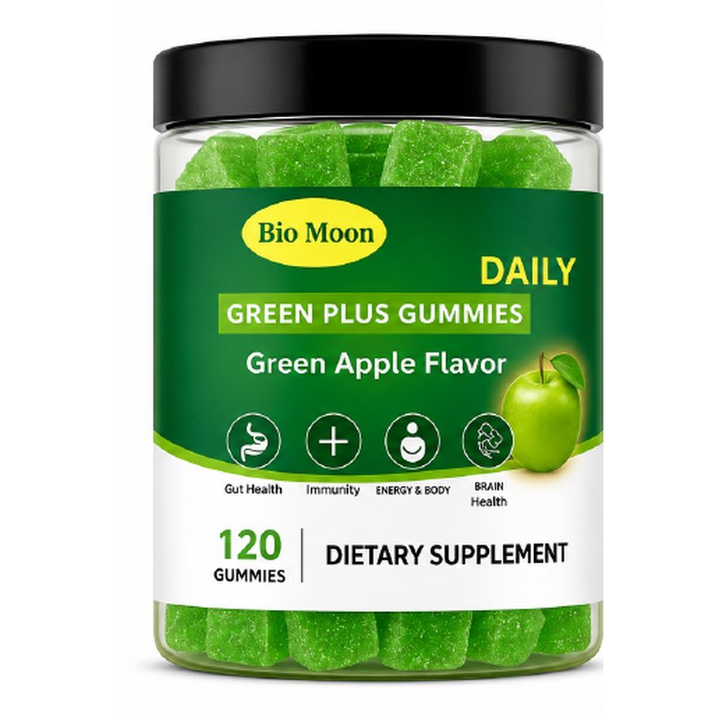 Bio Moon Daily Greens Plus Gummies 120 Gummies Green Apple