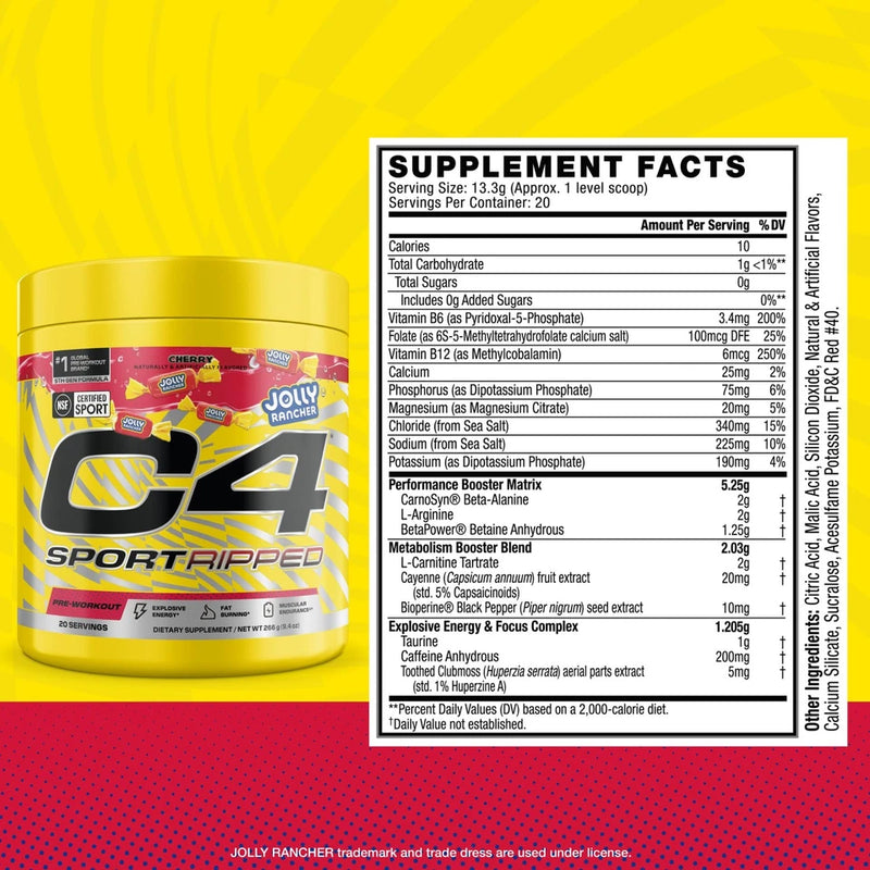 C4-Sport Ripped Pre Workout Powder by C4