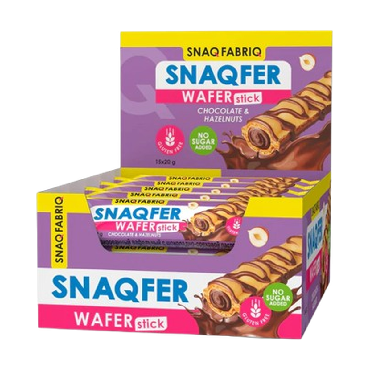 Snaqfer Gluten Free Wafer Sticks 20g Pack Of 15 Snacks - Right Dose supplements