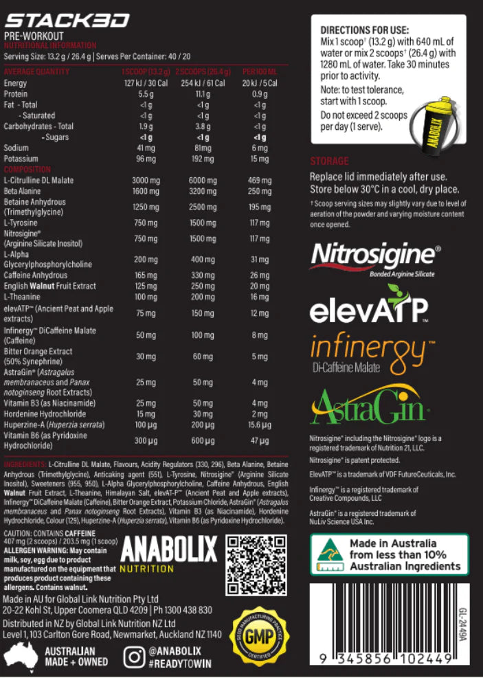 Stack3d by Anabolix Nutrition – 40 Servings by Anabolix Nutrition