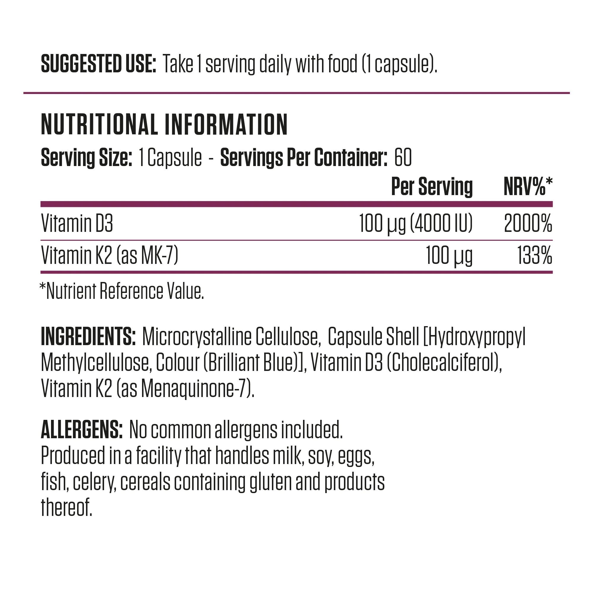 Vitamin D3 and K2 Capsules for Bone Health and Immune Support - Right Dose supplements