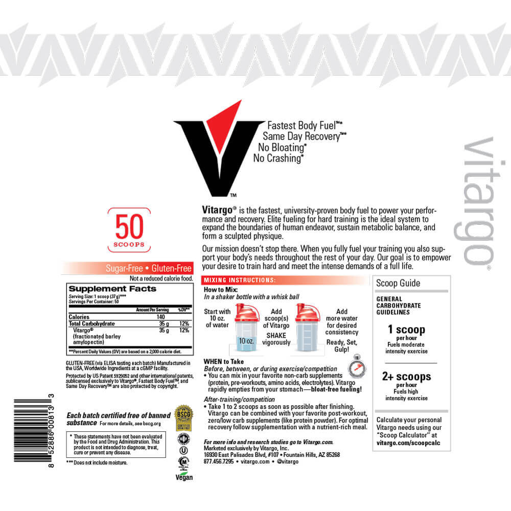 Vitargo Premier Carbohydrate Fuel For Athletic Performance 50 Servings - Right Dose supplements