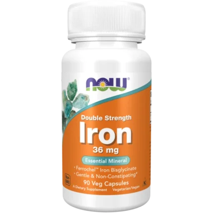 NOW Foods Iron 36 mg  90 Veg Capsules